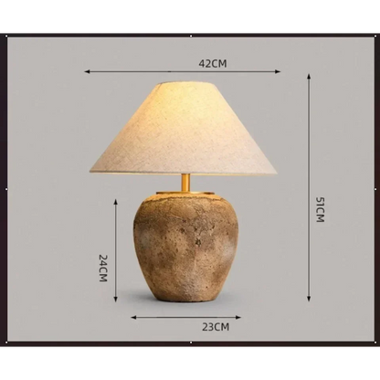 Lámpara de mesa de cerámica de 20 pulgadas de alto, luz blanca cálida, pantalla de tela ancha para dormitorio, sala de estar, mesa de noche, rincón de lectura, oficina en casa y escritorio.