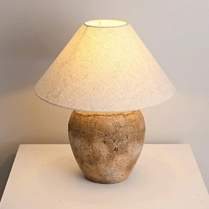 Lámpara de mesa de cerámica de 20 pulgadas de alto, luz blanca cálida, pantalla de tela ancha para dormitorio, sala de estar, mesa de noche, rincón de lectura, oficina en casa y escritorio.