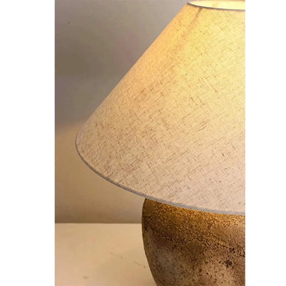Lámpara de mesa de cerámica de 20 pulgadas de alto, luz blanca cálida, pantalla de tela ancha para dormitorio, sala de estar, mesa de noche, rincón de lectura, oficina en casa y escritorio.