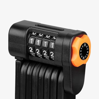 Heavy-Duty Folding Bike Lock with 4-Digit Combo Steel Chain Anti-Theft Security for Bicycles