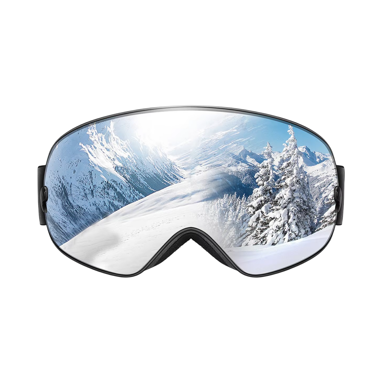 Anti-Fog Snow Goggles for Skiing & Snowboarding – UV400 Protection, OTG Compatible, Lightweight 4 oz Design