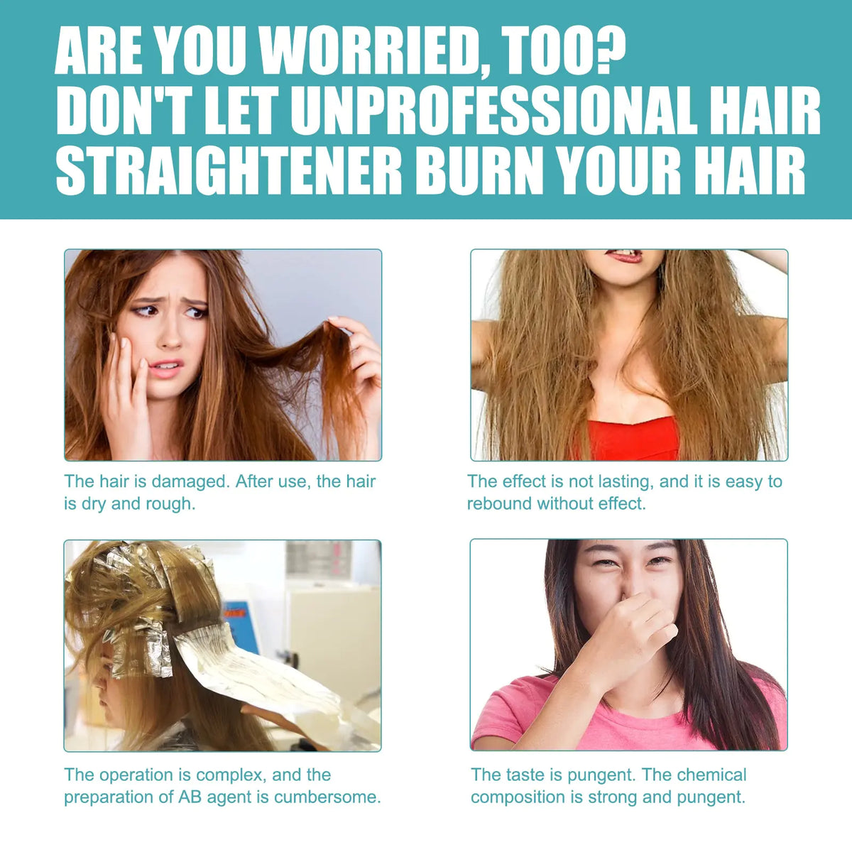 Keratin Smoothing Treatment Cream for Frizzy Curly Hair — Deep Conditioning Mask for Salon-Quality Straightening at Home — Nourishing