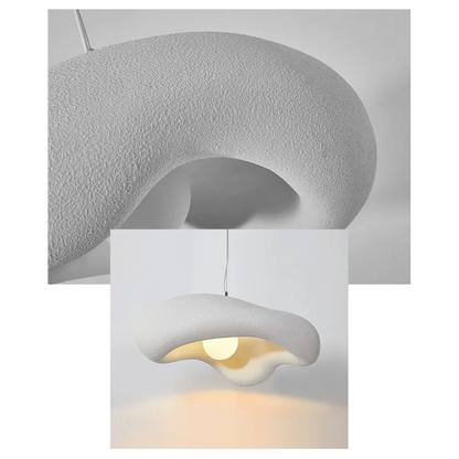 Lámpara de techo de resina texturizada de 9 pulgadas, luz colgante escultural en negro mate, forma orgánica minimalista para isla de cocina o mesa de comedor, cable ajustable