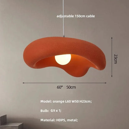 Lámpara de techo de resina texturizada de 9 pulgadas, luz colgante escultural en negro mate, forma orgánica minimalista para isla de cocina o mesa de comedor, cable ajustable