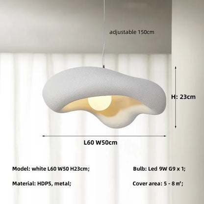 Lámpara de techo de resina texturizada de 9 pulgadas, luz colgante escultural en negro mate, forma orgánica minimalista para isla de cocina o mesa de comedor, cable ajustable