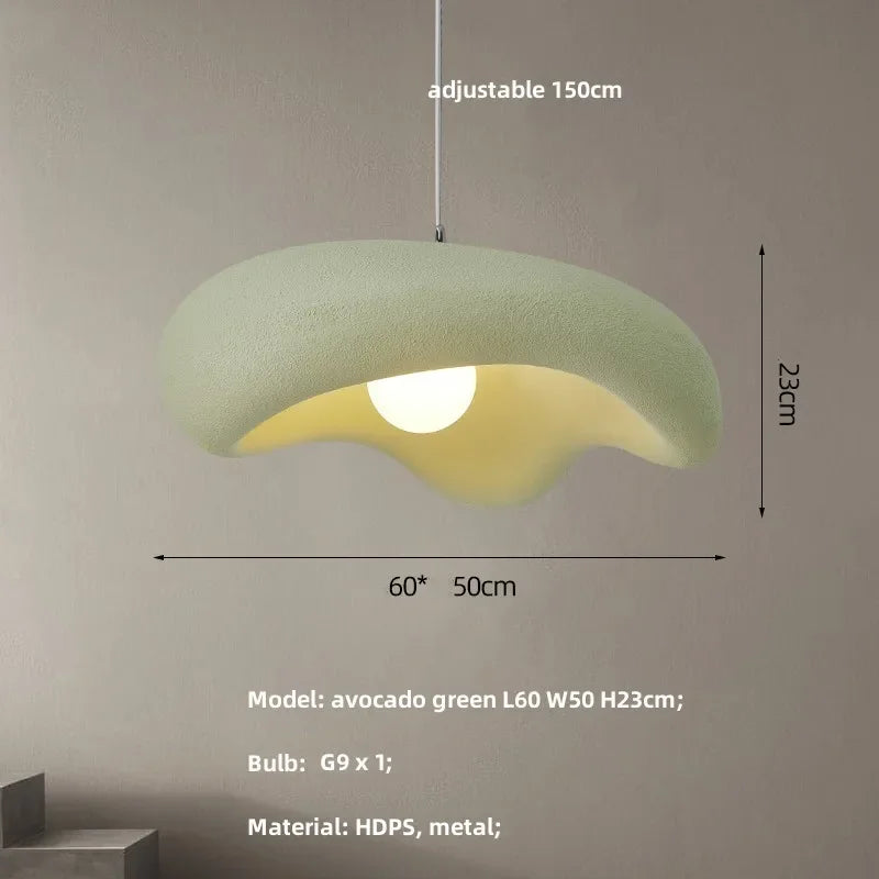 Lámpara de techo de resina texturizada de 9 pulgadas, luz colgante escultural en negro mate, forma orgánica minimalista para isla de cocina o mesa de comedor, cable ajustable