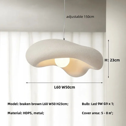Lámpara de techo de resina texturizada de 9 pulgadas, luz colgante escultural en negro mate, forma orgánica minimalista para isla de cocina o mesa de comedor, cable ajustable
