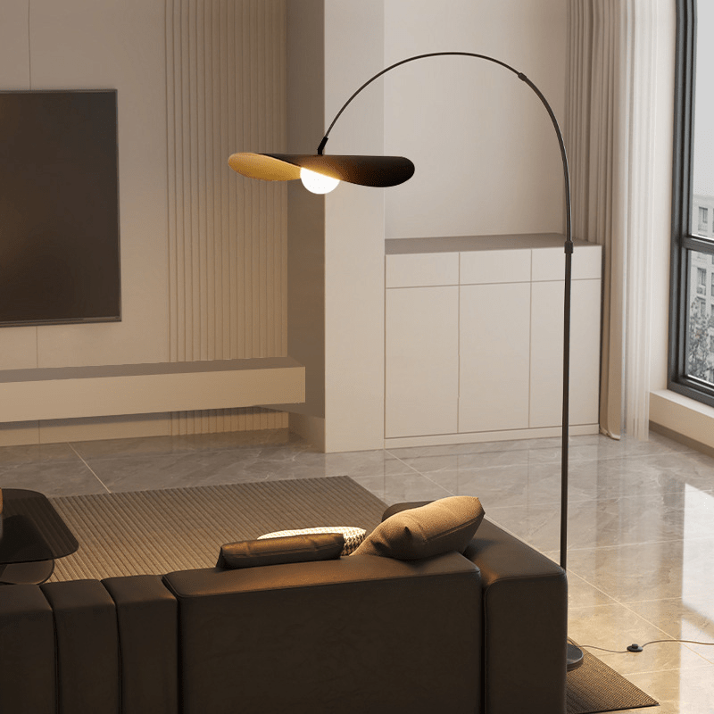Minimalist Standing Lamp with Ambient LED Glow – Handcrafted Iron & Acrylic Design for Living Room & Bedroom