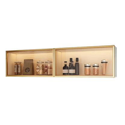 Wood Wall Cabinet with Glass Door for Kitchen Storage and Living Room Display 12 inch Height Multiple Widths Optional LED Lighting Mounted O