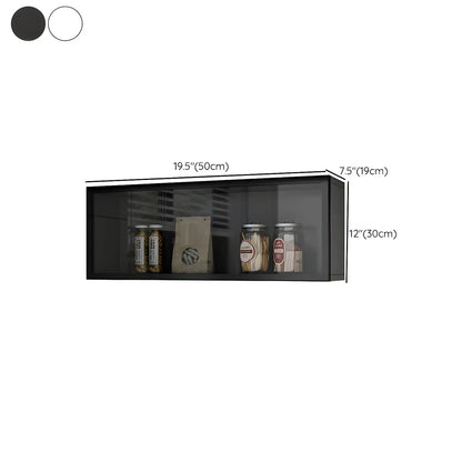 Wood Wall Cabinet with Glass Door for Kitchen Storage and Living Room Display 12 inch Height Multiple Widths Optional LED Lighting Mounted O