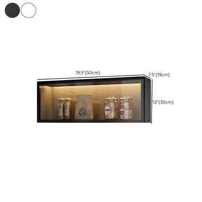 Wood Wall Cabinet with Glass Door for Kitchen Storage and Living Room Display 12 inch Height Multiple Widths Optional LED Lighting Mounted O