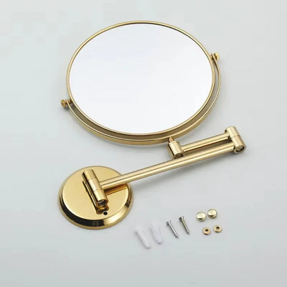 Extendable Dual-Sided Vanity Mirror with Adjustable Wall Arm for Close-Up Makeup Application and Everyday Grooming in Bathroom or Dressing