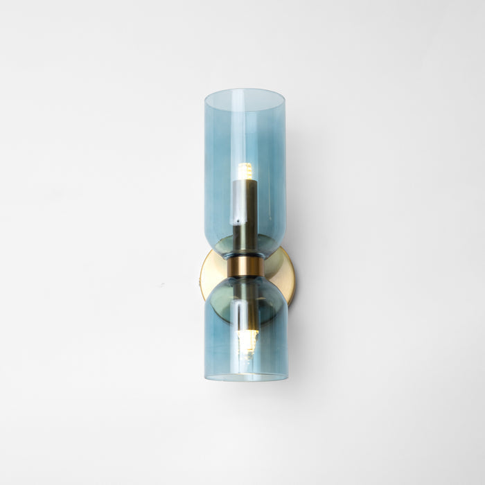 Aplique de pared de vidrio con cableado directo, casquillo E12 para dormitorios, salas de estar, pasillos, lámpara de acento para interiores, iluminación de pared cilíndrica moderna, 110-