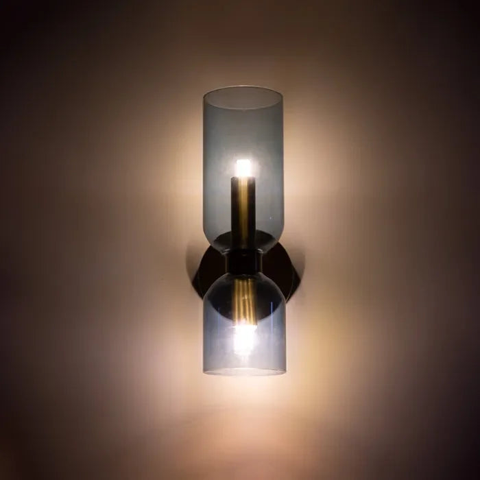 Porcelain Sconce Light Fixture 16 Inch Height Pivoting Arm for Bedroom Hallway Living Room Reading Nook Contemporary White Gray Blue Clear