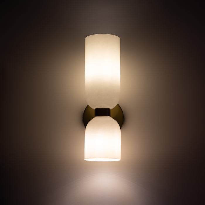 Aplique de pared de vidrio con cableado directo, casquillo E12 para dormitorios, salas de estar, pasillos, lámpara de acento para interiores, iluminación de pared cilíndrica moderna, 110-