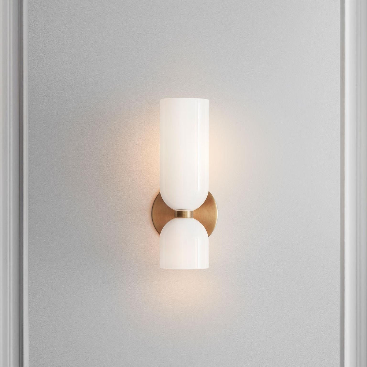 Aplique de pared de vidrio con cableado directo, casquillo E12 para dormitorios, salas de estar, pasillos, lámpara de acento para interiores, iluminación de pared cilíndrica moderna, 110-
