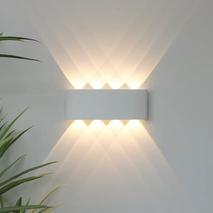 Weatherproof Sconce Fixture 8 in LED Up-Down Beam Black White for Exterior Front Door Hallway Patio Garden Modern Aluminum IP65 Architecture