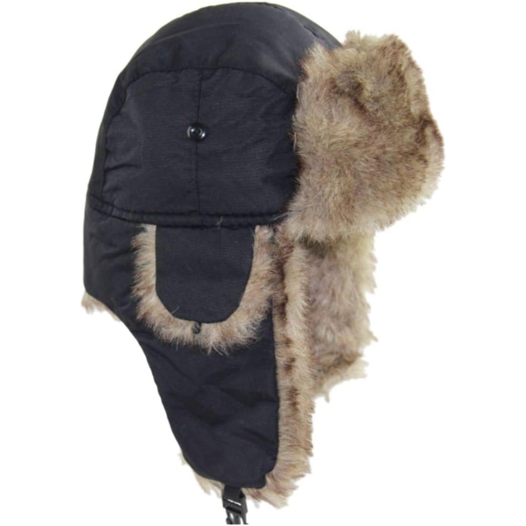 Insulated Winter Aviator Hat with Ear Flaps & Chin Strap – Windproof Faux Fur-Lined Cap for Men & Women – Cold Weather Headwear