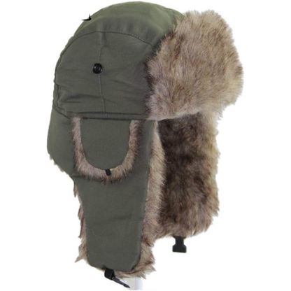 Insulated Winter Aviator Hat with Ear Flaps & Chin Strap – Windproof Faux Fur-Lined Cap for Men & Women – Cold Weather Headwear