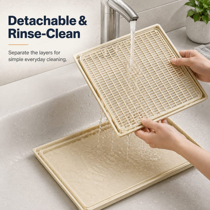 Ortekor Modular Cat Litter Mat for Litter Box Exits - Double-Layer Litter Trap for Cleaner Floors