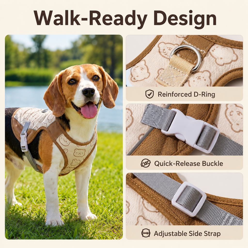 Ortekor Water-Activated Dog Cooling Sun Vest for Summer Walks, Camping & Outdoor Heat Relief