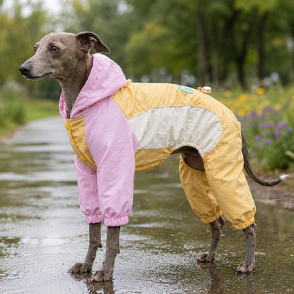 Ortekor Waterproof Dog Rain Suit for Rainy Walks - Full-Body Mud & Splash Protection