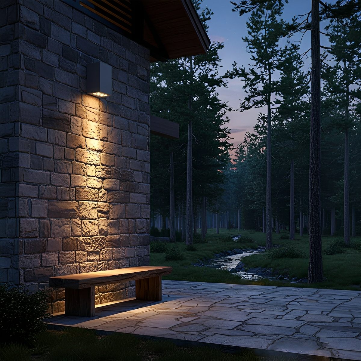 Outdoor Wall Sconce LED 8 in Architectural Up-Down Light Matte Black Aluminum Waterproof Fixture Entryway Patio Garden Pathway Driveway Exte