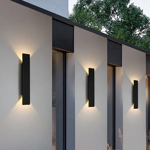 Outdoor LED Wall Light Aluminum Waterproof Sconce Modern Slim Strip Design for Patio Garden Facade Warm White Cold White