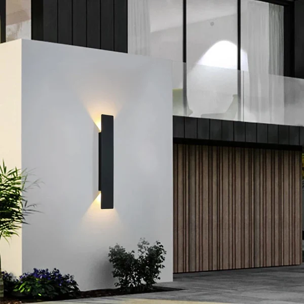 Outdoor LED Wall Light Aluminum Waterproof Sconce Modern Slim Strip Design for Patio Garden Facade Warm White Cold White