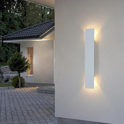 Outdoor LED Wall Light Aluminum Waterproof Sconce Modern Slim Strip Design for Patio Garden Facade Warm White Cold White