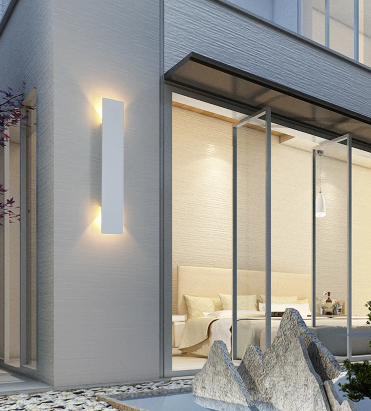 Outdoor LED Wall Light Aluminum Waterproof Sconce Modern Slim Strip Design for Patio Garden Facade Warm White Cold White