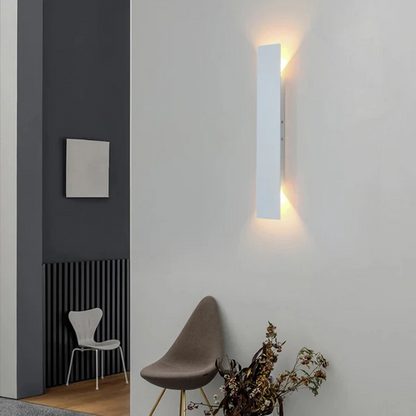 Outdoor LED Wall Light Aluminum Waterproof Sconce Modern Slim Strip Design for Patio Garden Facade Warm White Cold White