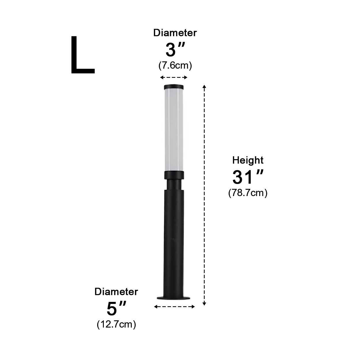 Tall Aluminum Outdoor Post Lamp 6.5 ft Black LED Bollard Light for Driveways Pathways Walkways Yards Landscapes Patios Waterproof IP55 3000K