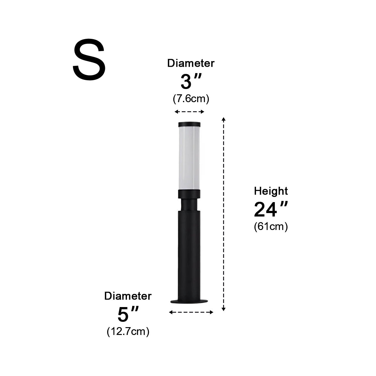 Tall Aluminum Outdoor Post Lamp 6.5 ft Black LED Bollard Light for Driveways Pathways Walkways Yards Landscapes Patios Waterproof IP55 3000K