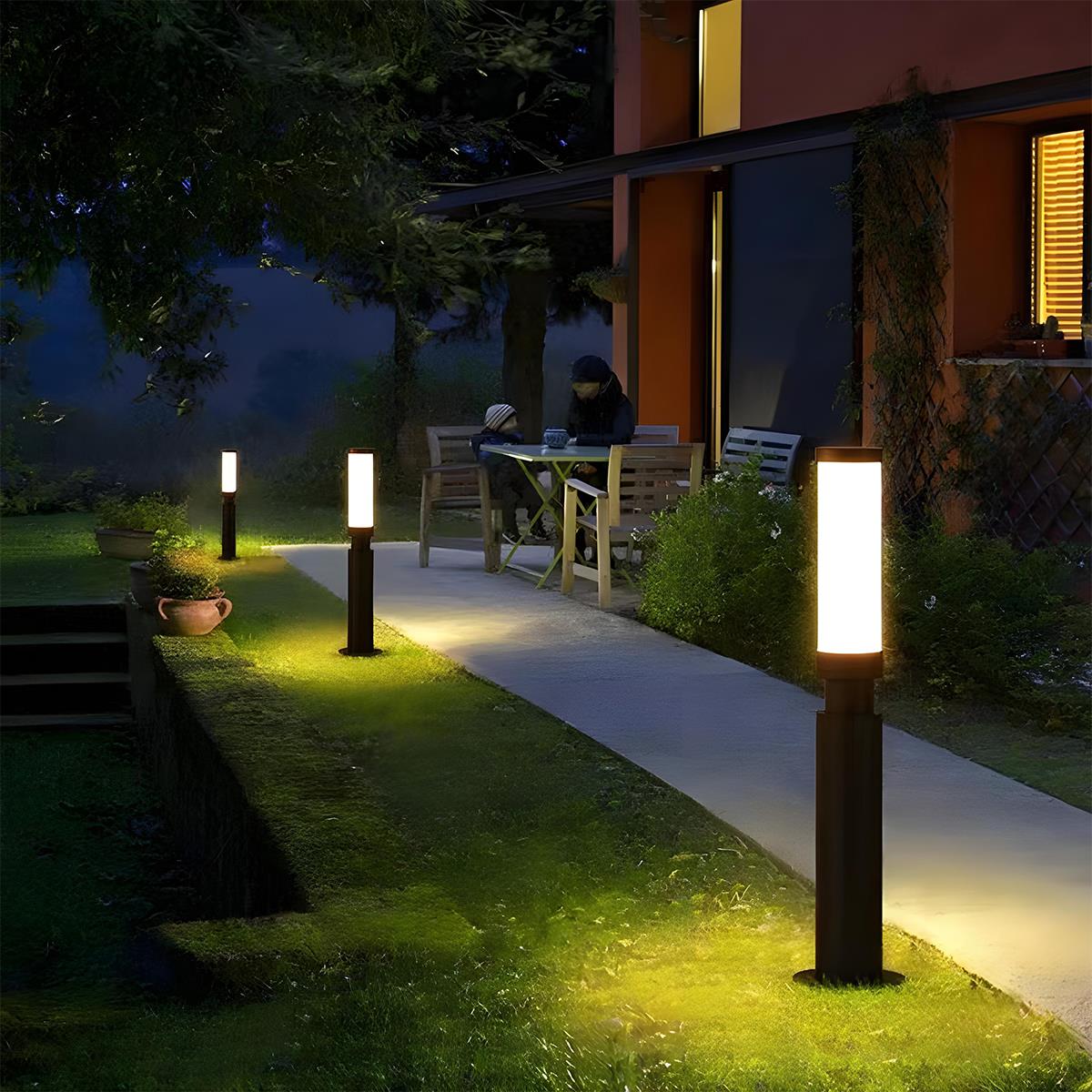 Tall Aluminum Outdoor Post Lamp 6.5 ft Black LED Bollard Light for Driveways Pathways Walkways Yards Landscapes Patios Waterproof IP55 3000K