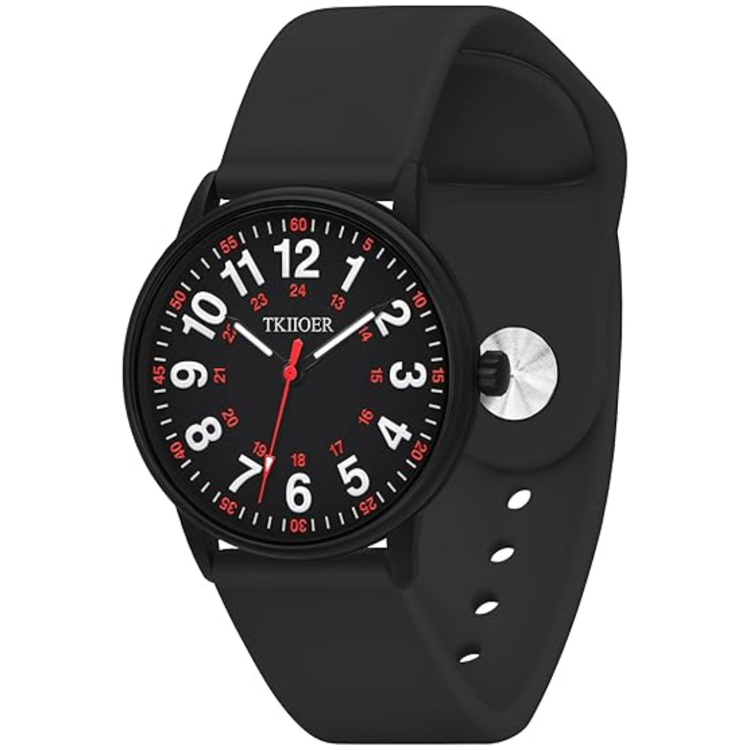 Clip-On Fob Watch for Nurses & Healthcare Workers with Luminous Dial 12/24 Hour Second Hand 164 ft Waterproof for Medical Students CNAs