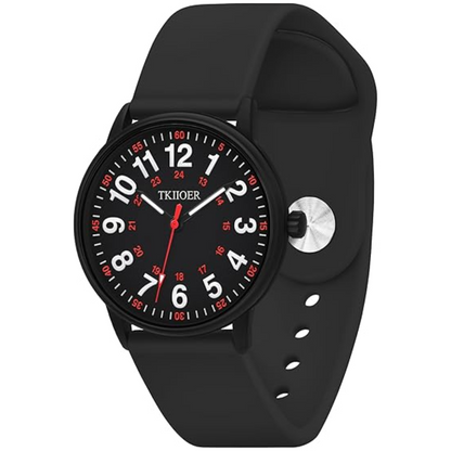 Clip-On Fob Watch for Nurses & Healthcare Workers with Luminous Dial 12/24 Hour Second Hand 164 ft Waterproof for Medical Students CNAs