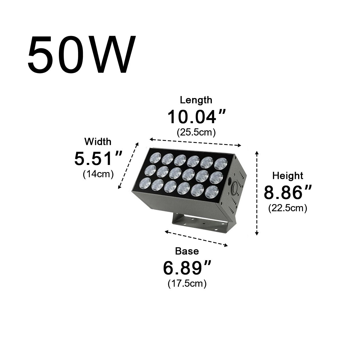 Adjustable Weatherproof LED Floodlight Gray Die-Cast Aluminum Wall Fixture 20W 30W 50W 80W Accent Security Lighting Residential Commercial H