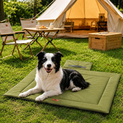 Ortekor Waterproof Outdoor Pet Camping Mat - Foldable Dog Travel Bed for Camping, Car Trunk & Patio, Keeps Pets Off Wet Grass & Dirt