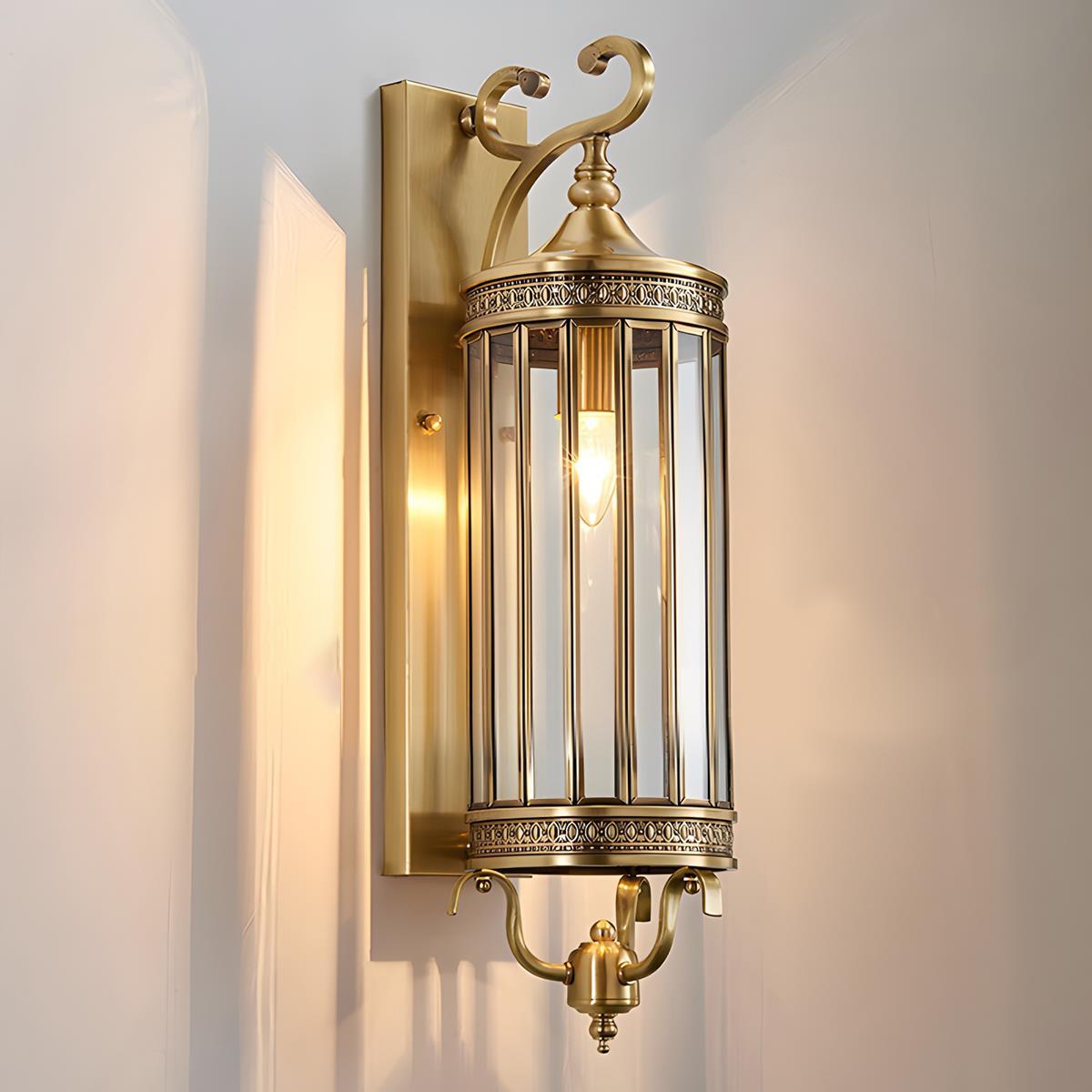 Outdoor LED Fixture Metal & Glass 22 in Patio Garden Entryway 3000K Warm Glow Retro Inspired Weatherproof Wall Mounted Exterior Sconce for P