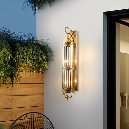 Outdoor LED Fixture Metal & Glass 22 in Patio Garden Entryway 3000K Warm Glow Retro Inspired Weatherproof Wall Mounted Exterior Sconce for P