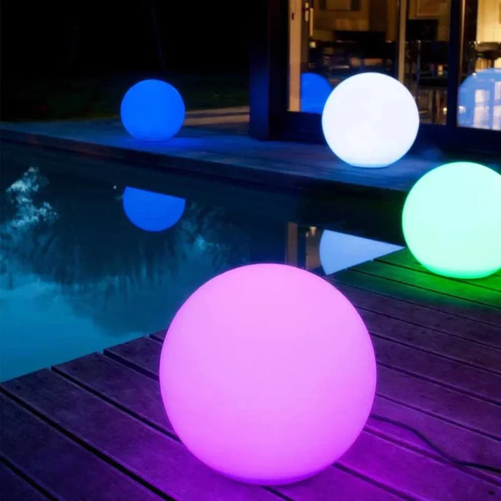 Rechargeable LED Sphere Lamp with Remote Control - 16 Color Changing Modes - IP65 All-Weather Outdoor Indoor Decor for Patio Garden Party Po