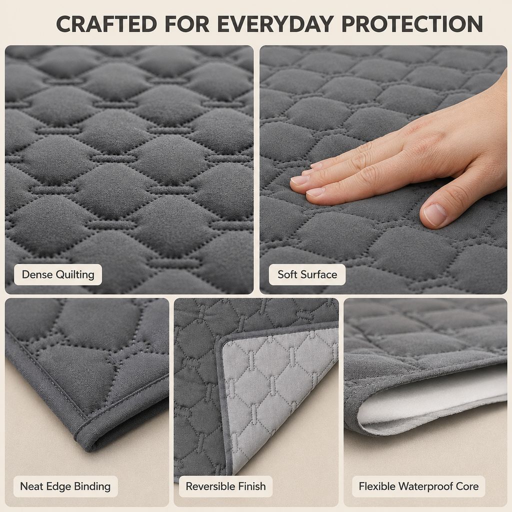 Ortekor Waterproof Pet Sofa Protector Cover for Dogs & Cats - Quilted Furniture Cover for Couch, Bed & Car Seat Protection