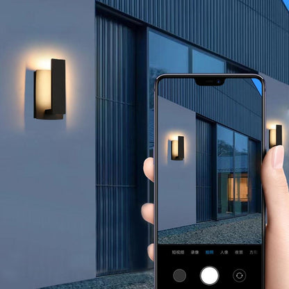 Outdoor LED Wall Sconce Aluminum 17 inch Waterproof Black Porch Light Warm White for Front Door Entry Patio Exterior Home Facade Security Li