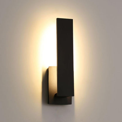 Outdoor LED Wall Sconce Aluminum 17 inch Waterproof Black Porch Light Warm White for Front Door Entry Patio Exterior Home Facade Security Li