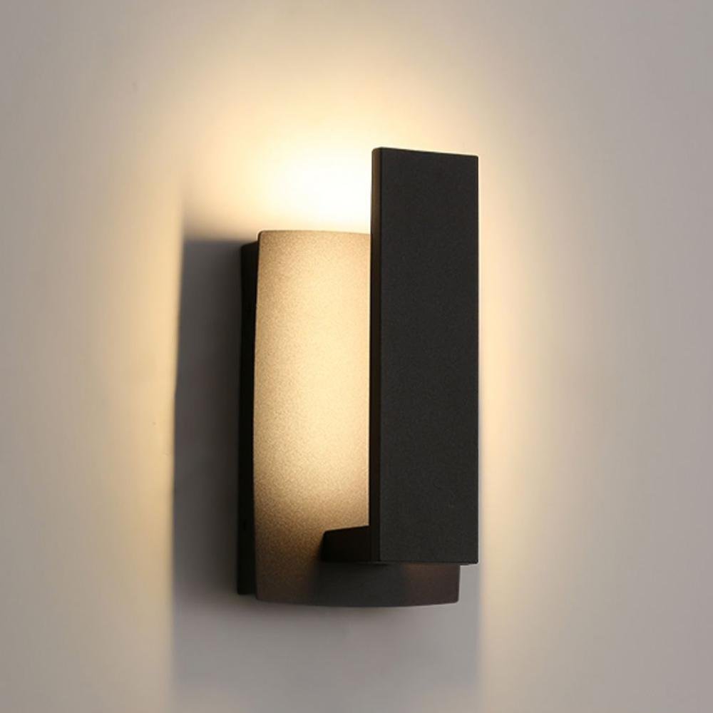 Outdoor LED Wall Sconce Aluminum 17 inch Waterproof Black Porch Light Warm White for Front Door Entry Patio Exterior Home Facade Security Li