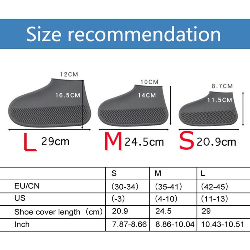 Reusable Silicone Rain Shoe Protectors with Non-Slip Grip for Men, Women & Kids – Lightweight Foldable Covers for Outdoor Activities & Wet W