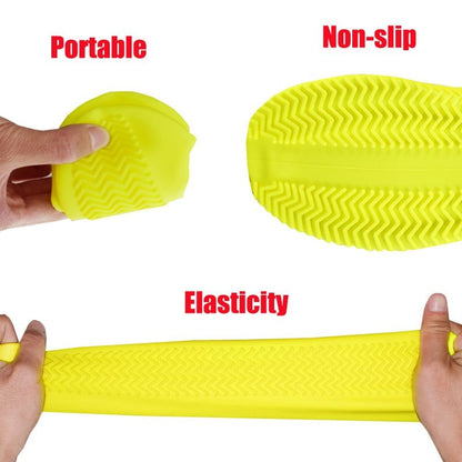 Reusable Silicone Rain Shoe Protectors with Non-Slip Grip for Men, Women & Kids – Lightweight Foldable Covers for Outdoor Activities & Wet W