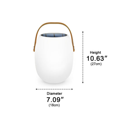 Linterna LED esférica recargable para terraza y patio con atenuador táctil – Diseño de esfera blanca de 7 pulgadas, alimentación solar + USB, resistente al agua para cenas al aire libre