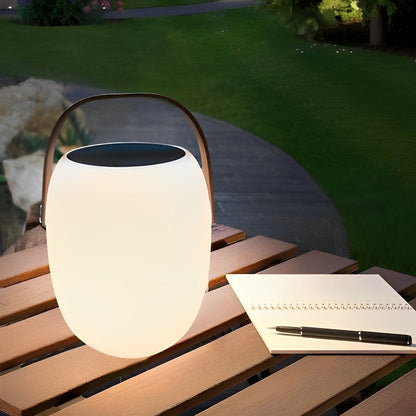 Linterna LED esférica recargable para terraza y patio con atenuador táctil – Diseño de esfera blanca de 7 pulgadas, alimentación solar + USB, resistente al agua para cenas al aire libre